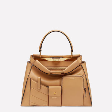 Camelide Women's Leather Zip Top Tote Gold